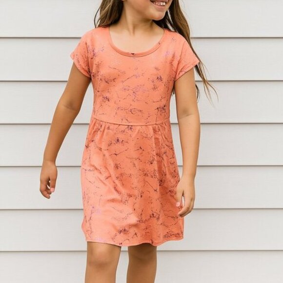 Epic Threads Pocket Dress Pullover Short Sleeve Elastic Waist Pink Gold Small - Picture 1 of 14